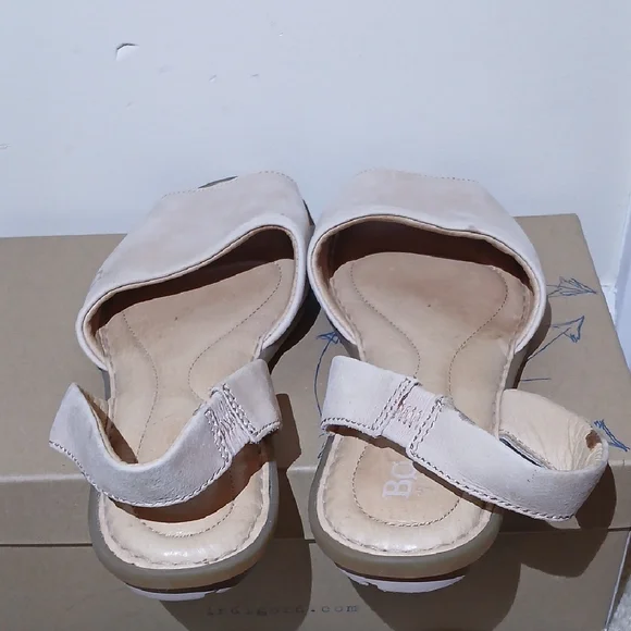 Born Light Tan Leather Open-Toe Sandals Womens 8 - Picture 3 of 9